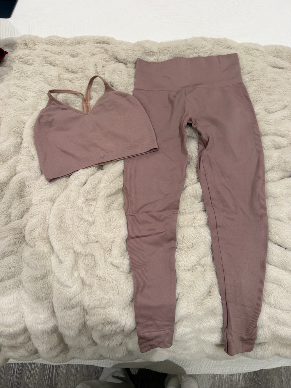 SET Active Mauve Active Bralette & High-Waist Leggings Set